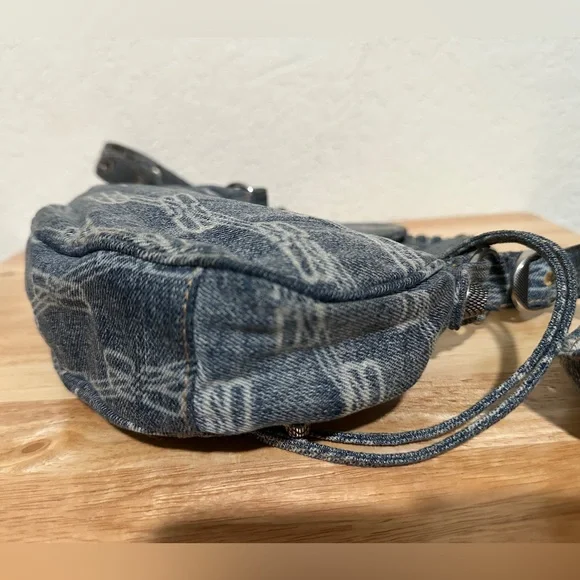 Balenciaga Le Cagole BB Monogram Denim Mini Shoulder Bag - Picture 4 of 8